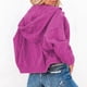 thumbnail image 4 of Chaqueta con capucha de moda para mujer Nikou Cierre de botón hombros caídos, 4 of 6
