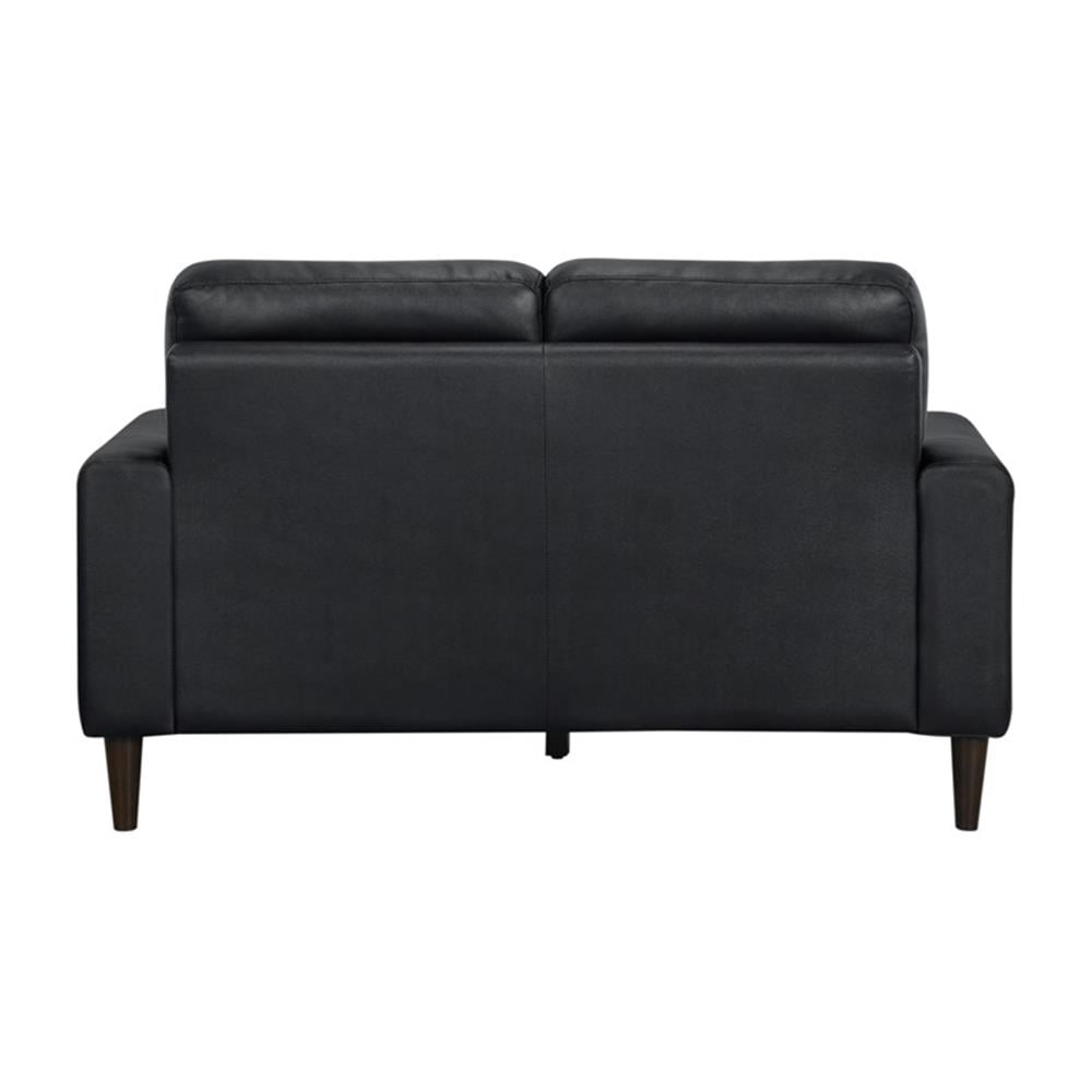Lexicon Lewes Leather Match Loveseat in Black