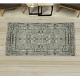 thumbnail image 1 of Modern Area Rug with Non-Slip Backing, Sketchy Drawing Rectangles and Squares Abstract Geometric Themed Scribbles, Quality Carpet for Bedroom and Dorm Room, 2.6' x 5', Pale Sage, by Ambesonne, 1 of 3
