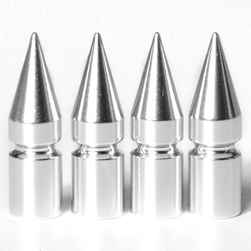 Circuit Performance VC6 Series Silver Aluminum Spiked Valve Stem Caps (Set of 4)