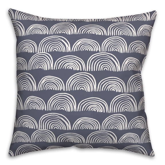Creative Products Semi Circles Blue 18 x 18 Indoor / Outdoor Pillow
