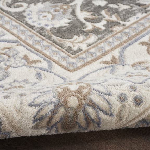 HomeRoots 553195 8 x 10 ft. Grey Floral Distressed Rectangle Area Rug