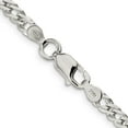 thumbnail image 3 of Sterling Silver 4mm Beveled Curb Chain (20 X 4) Made In Italy qfb100-20, 3 of 5