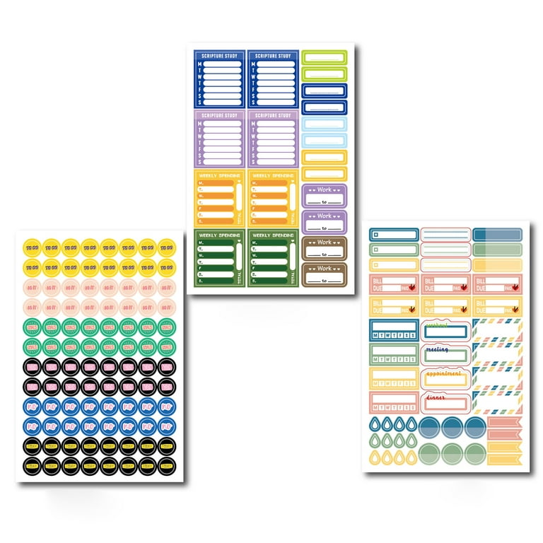 Mirida Planner Stickers - 1700 Productivity Mini Icons for Adults Calendar - Work, Daily to Do, Budget, Family, Holidays, Journaling - Variety Pack