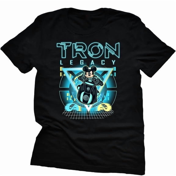 Tron Legacy Shirt, Orlando Theme Park Shirt, Mickey T-Shirt, Unisex Casual Short Sleeve (Black-3X-Large)