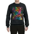 thumbnail image 3 of Colorful Cat Portrait | Cat Lover Owner | Dean Russo Art Animal Lover Unisex Crewneck Sweatshirt, Black, 2XL, 3 of 5