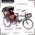 thumbnail image 2 of Modelo de triciclo Vintage, simulación nostálgica, juguete Rickshaw de aleación fundida a presión, manualidades decorativas de escritorio para el hogar, regalos creativos, 2 of 5