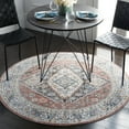 thumbnail image 2 of SAFAVIEH Jasmine Oswin Geometric Area Rug, Rust/Navy, 5'3" x 5'3" Round, 2 of 8