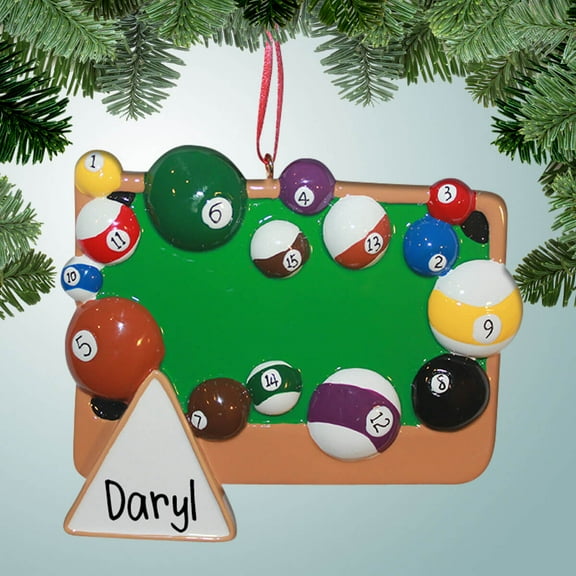 Personalized Billiards Christmas Ornament - Pool Table - Bar Games - Great Gift Ideas
