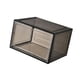 thumbnail image 1 of Caja de almacenamiento de zapatos, contenedor organizador de almacenamiento de zapatos, contenedor de zapatillas visibles a prueba de polvo, vitrina puerta lateral negra, 1 of 8