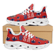 thumbnail image 1 of Zapatillas deportivas informales con diseño de bandera de EE. UU. para mujer, transpirables, con cordones, para caminar, con estampado de calavera y bandera estadounidense, 1 of 6