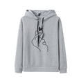 thumbnail image 1 of Sudadera con capucha de manga larga para mujer, sudadera informal holgada con estampado de corazón, Tops informales holgados con cordón para Otoño e Invierno, 1 of 3