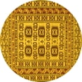thumbnail image 1 of Ahgly Company Indoor Round Southwestern Yellow Country Area Rugs, 7' Round, 1 of 4