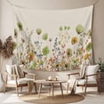 thumbnail image 2 of Sage Green Yellow Spring Floral Small Tapestry for Bedroom Wall Hanging Tapestry,Watercolor Botanical Summer Flowers Ceiling Backdrop Tapestries Poster Blanket Wall Decor for Living Room 23" x 28", 2 of 8