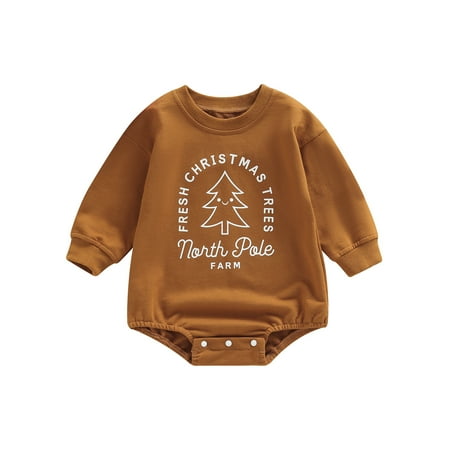 

Meihuida Newborn Infant Baby Romper Christmas Tree Letter Print Long Sleeve Jumpsuit