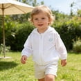 thumbnail image 5 of mgoYE Baby Infant Toddler Lightweight and Breathable Hoodie Summer Sun Protection Coat Jacket(White,18-24 Months), 5 of 9