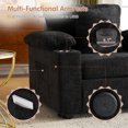 thumbnail image 5 of KINFFICT Accent Chair with Ottoman, Indoor Chaise Lounge with USB and Storage, Cozy Living Room Lounge Chair, Black Chenille, 5 of 8