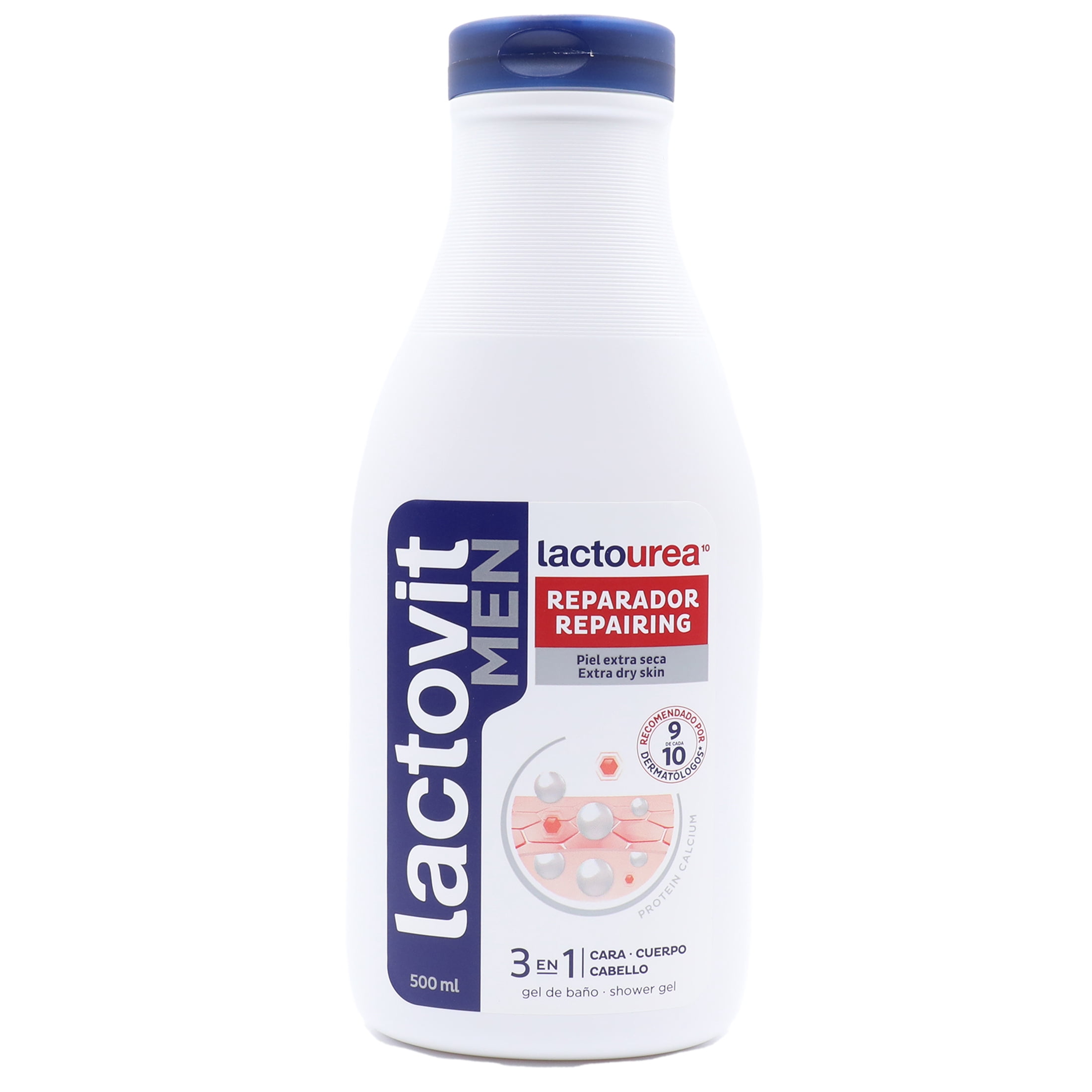 Lactovit Men Lactourea Repairing Shower Gel, 3-In-1 Formula, Extra Dry Skin, 500ml