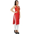 thumbnail image 3 of Bimba Womens Sleeveless Straight Cotton Kurta Printed Kurti Summer Clothing, 3 of 7