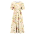 thumbnail image 2 of TaTaai Women's Knee-Length Floral Dress with Short Sleeves, Round Collar, and Comfortable Casual Silhouette Gift, 2 of 7