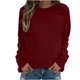 thumbnail image 1 of Qucoqpe - Sudadera informal de manga larga para mujer, cuello redondo, bonito jersey de color liso, corte holgado, en liquidación, 1 of 5