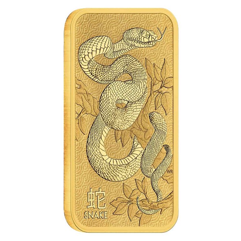 1 oz Perth Mint Lunar Snake Gold Bar .9999 Fine (in Assay