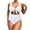White, variant on Jacenvly 2024 Bikinis for Juniors 2 Piece Comfortable Women's Solid Color Swimwear High Waist Swimwear Multicolor Fashion Beach Bikini Wrap Army Green