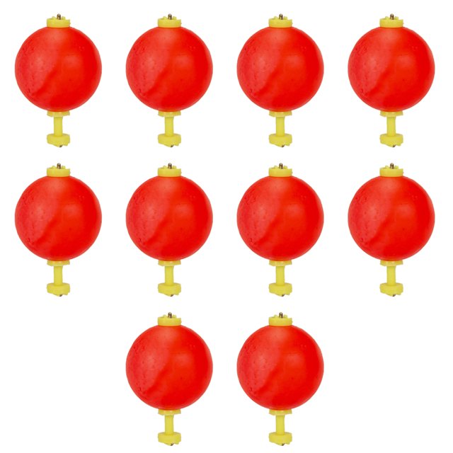 Wosthever Boya de pesca de 10 Uds., corcho de pesca clásico, espuma EVA roja ponderada a la deriva, aparejos de pesca impermeables, fácil Pescar Redondo/S/10pcs