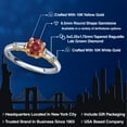 thumbnail image 2 of Gem Stone King 10K Two Tone Gold Red Moissanite and Lab Grown Diamond Engagement Ring for Women | 1.30 Cttw | Round 6.5MM | Gemstone Birthstone | Size 8, 2 of 7