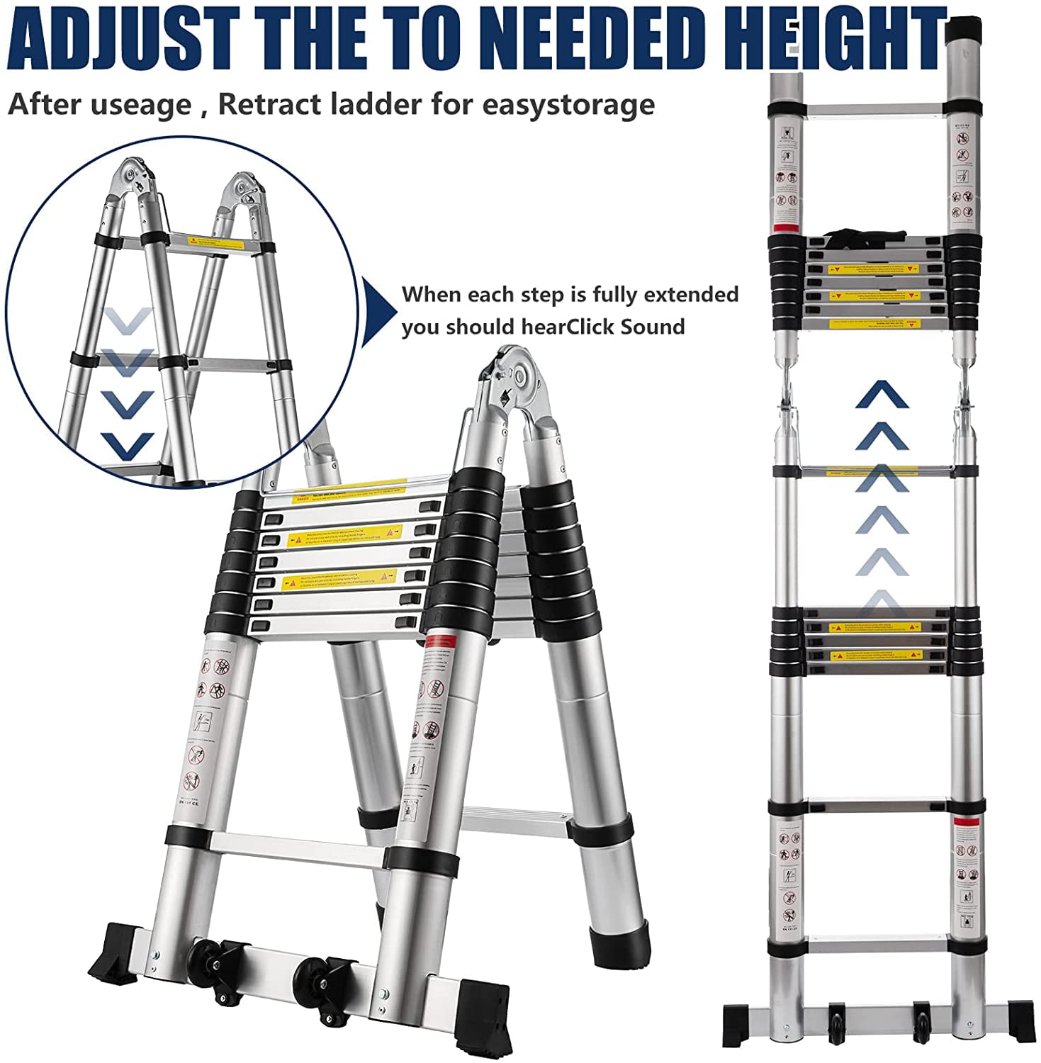 Buy SHZOND Telescoping Ladder, 16.5FT Telescopic Ladder with Safety