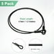 thumbnail image 3 of Uxcell 5-Pack Candado de Cable de Seguridad, 4FT 5mm Recubierto de Acero Inoxidable Cuerda de Bloqueo de Equipaje Resistente a Cortes Cable de Acero Trenzado [Negro], 3 of 6