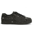 thumbnail image 3 of LUCKY STEP Rhinestone Fashion Glitter Sneakers Shiny Platform Shoes,Black/Pewter Rhinestone,Womens, 3 of 3