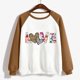 thumbnail image 3 of Gibobby Sudadera sin capucha y ocio Sudadera con capucha informal sin sombrero con cuello redondo y mangas raglán con estampado divertido del día de San Valentín para mujer To(Marrón, XL), 3 of 5