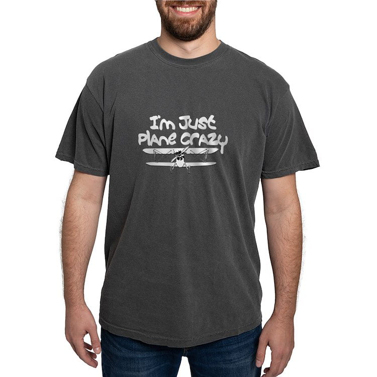 passager Decrement Derfra CafePress - Funny Plane Crazy Airplane Pilot Design T Shirt - Mens Comfort  Colors Shirt - Walmart.com