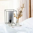 thumbnail image 2 of Lalia Home Lampe de Table Encadrée Noire avec Abat-Jour en Verre Cylindrique Fumé, Grande, 2 of 4