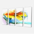 thumbnail image 2 of Marguerites Jaunes Roses Rouges Peintes à la Main - Grande Impression d'Art Floral sur Toile, 2 of 3