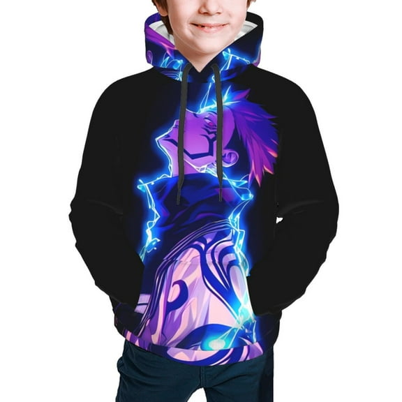 Jujutsu Kaisen Satoru Gojo Kids' Hoodie 3d Print Sweatshirt Soft Pullover Hooded With Big Pockets For Boys Or Girls Small
