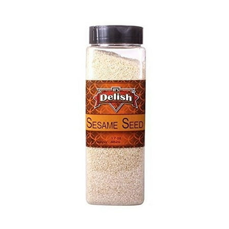 Sesame Seeds White, Hulled by Its Delish, 17 Oz. Large Jar