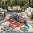 thumbnail image 3 of Fsddascl Vintage Whale Outdoor Rug for Patio/Deck/Porch, Non-Slip Large Area Rug 5 x 8 Ft, Retro Coastal Coral Nautical Ocean Indoor Outdoor Rugs Washable Area Rugs, Reversible Camping Rug Carpet, 3 of 5