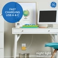thumbnail image 2 of GE Night Light Plug-in Fixture with USB-A and USB-C Charging Ports with Automatic on/off Light Sensor, 2 of 8