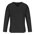 thumbnail image 3 of Puntoco Mens Sweater V-neck Knit Sweaters Casual Waffle Pullover Sweater for Men Black 14(XXXL), 3 of 5