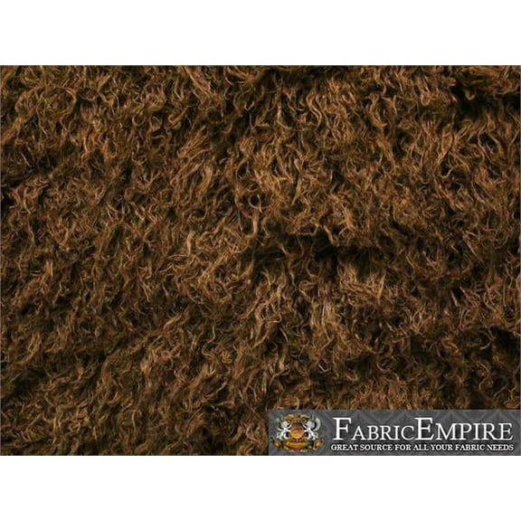 Faux Fur Long Pile Curly Fabric ALPACA BROWN / 60" Wide / Sold by the Yard