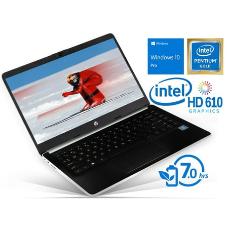 Refurbished HP 14 Notebook, 14" HD Display, Intel Pentium Gold 4417U 2 ...