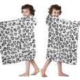 thumbnail image 4 of White and Gray Of Leopard Print Hooded Bath Towel，50"x30" for Ages 3 To 12 Kids, Quick Dry Lightweight Soft Microfiber Hood Beach Towel Cover Up for Kids, 4 of 7