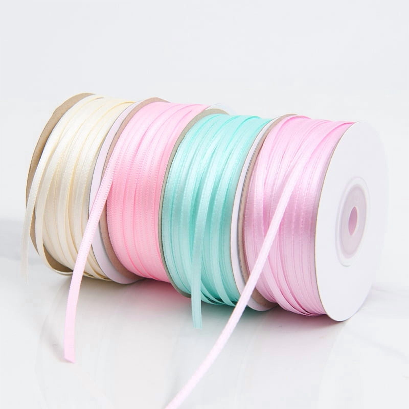 Firefly Hope 2 Roll Fade-Resistant Wrinkle-Free Sky Blue 1/8-Inch Double-Sided Satin Craft Ribbon, 500-Yard Thin Ribbon for Gift Wrapping, Party Decor, Jewelry Hanging Embellishments