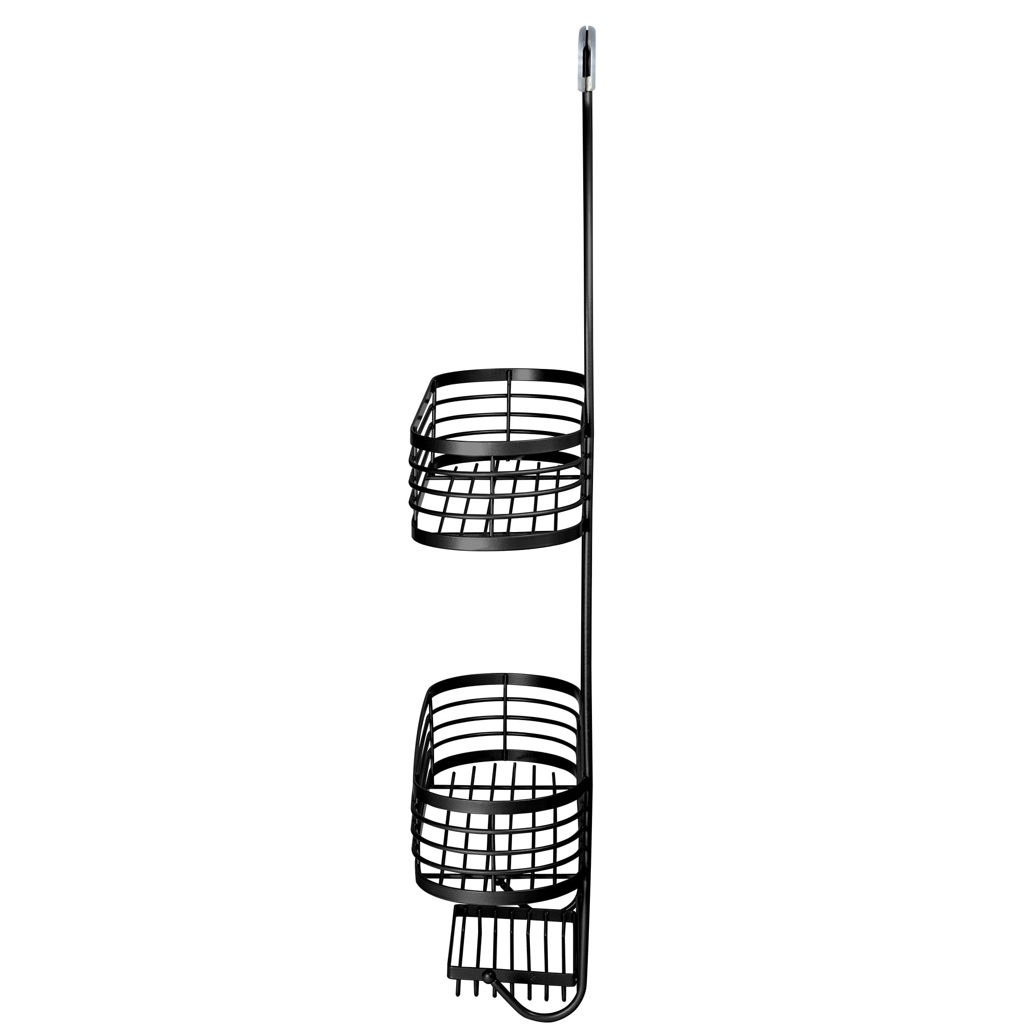 Acento 3-Tier Hanging Shower Caddy with Suction Cups, Non-Slip Neck, Bathroom Organizer, Matte Black