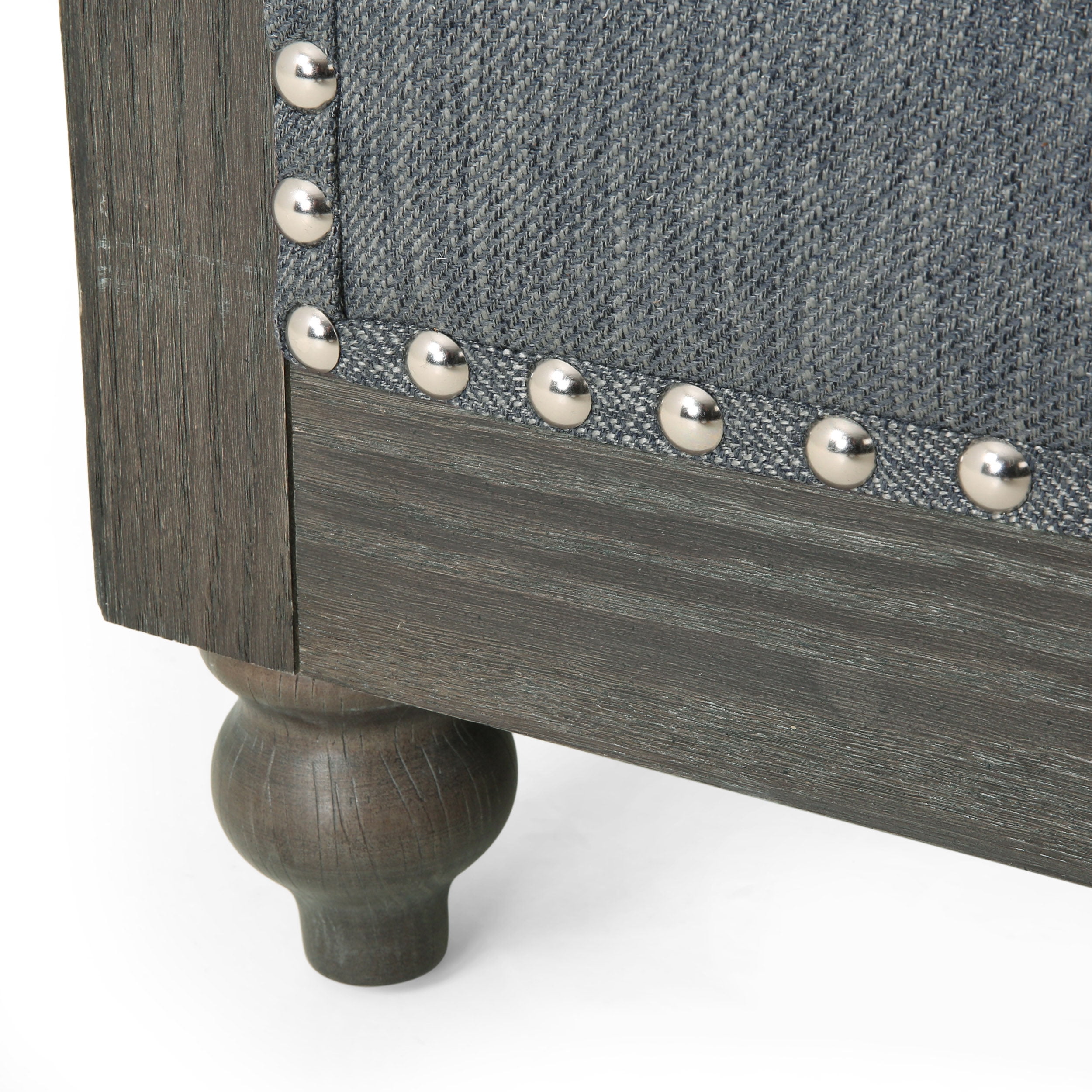 Noble House Glencoe Chesterfield Chair, Charcoal and Dark Brown