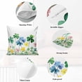 thumbnail image 5 of Decorative Throw Pillow Covers 20x20 Inch Set of 2 Green Blue Yellow Pink Plant Home Decor Pillow Cases for Couch, Watercolor Plant Cushion Case for Living Room Bedroom Bed Car Chair, 5 of 9