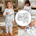 thumbnail image 2 of Yuncity Girls Pajamas Halloween Diy Winter Crew Neck Long Sleeve Sleepwear Casual Pjs Cozy Comfortable Loungewear Nightwear Size 2-3 Years White, 2 of 8