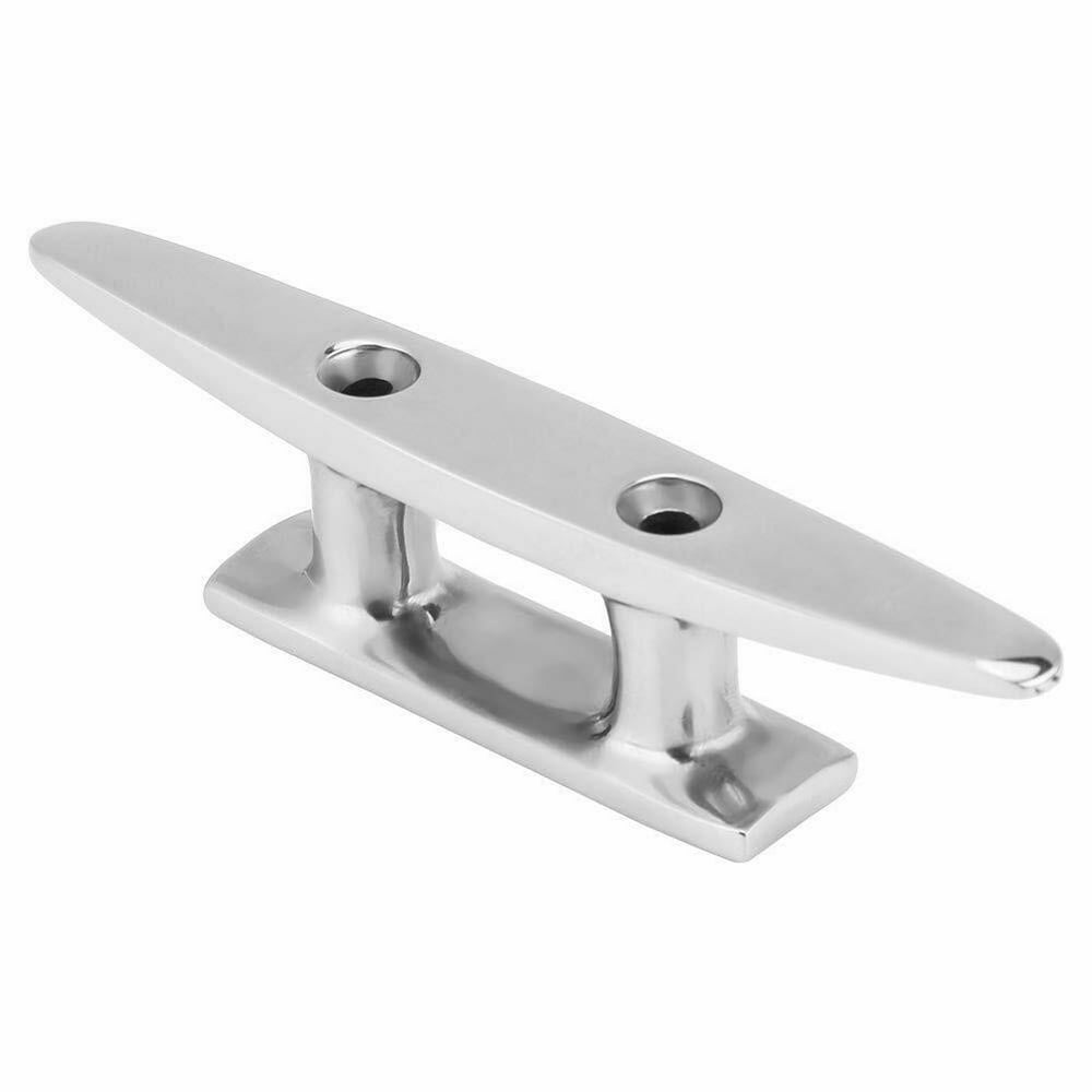 2X Chrome 4" BOAT CLEATS Deck Dock Raft Marine Rope TieOff Anchor Line